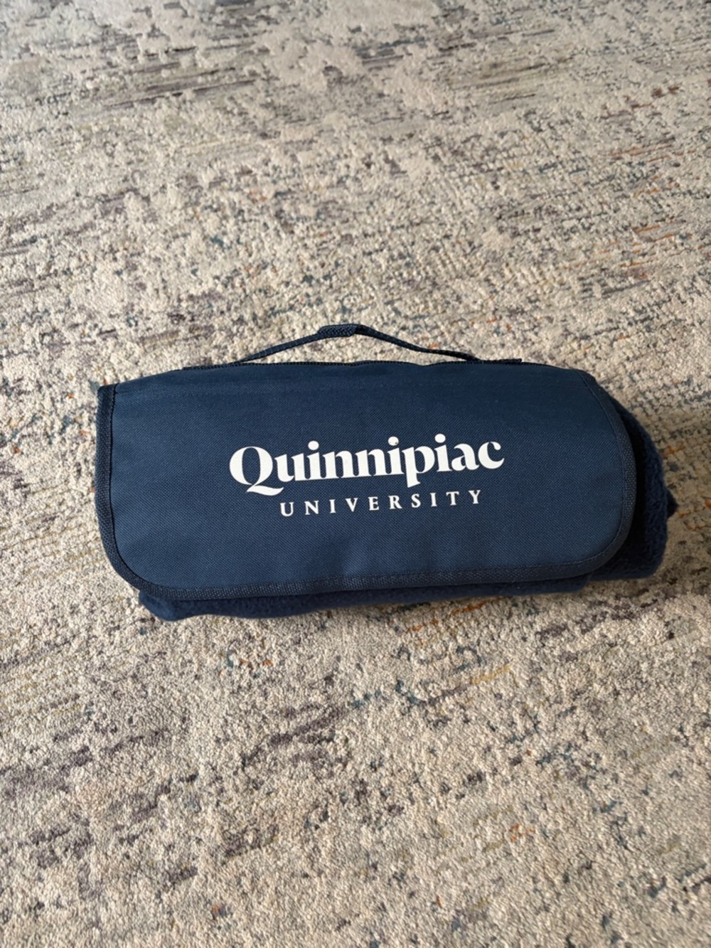 Quinnipiac University Navy Roll-Up Picnic Blanket